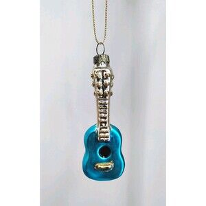 Thomas Pacconi Museum Series Blue Guitar Glass Christmas Ornament Vintage
